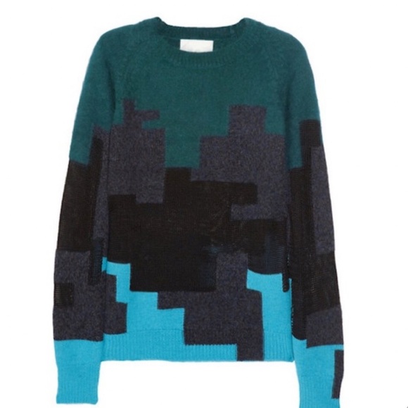 3.1 Phillip Lim Brindle Patchwork Knitted Sweater - Picture 1 of 10